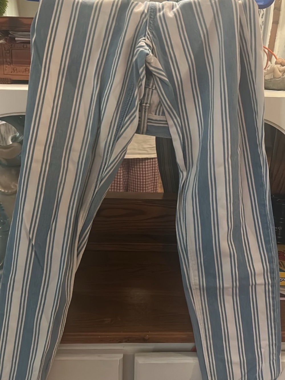 American Eagle Outfitters Blue and White Striped Jeans
